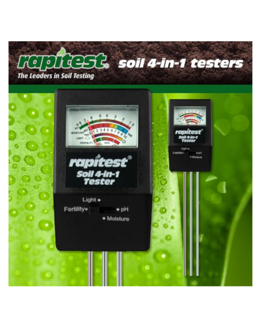 Luster Leaf 1818 Rapitest Mini 4-in-1 Soil Tester