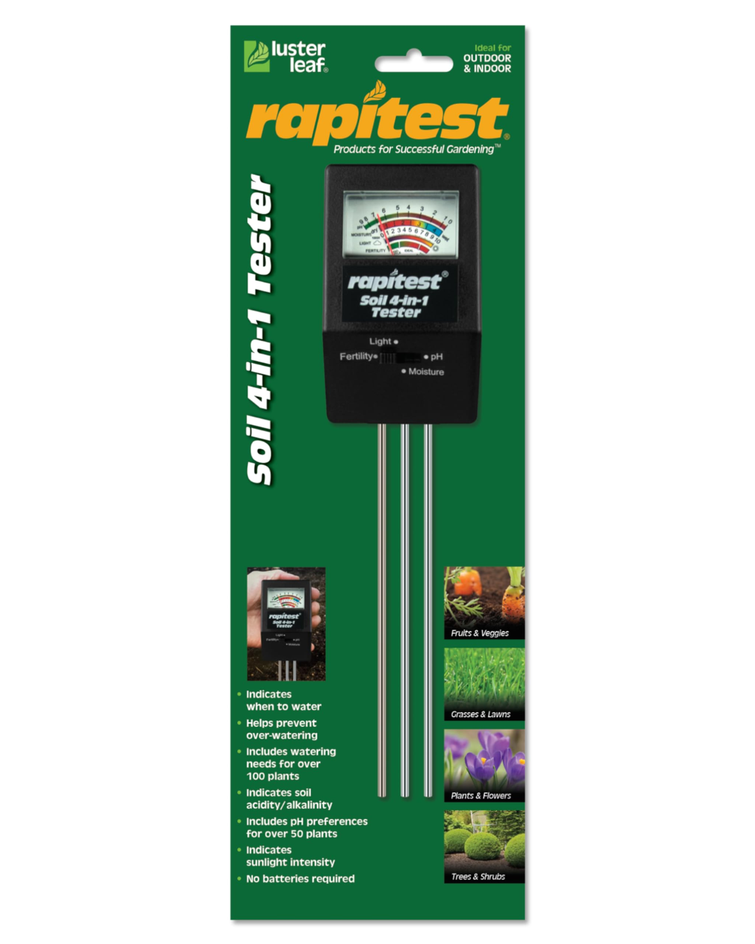 Luster Leaf 1818 Rapitest Mini 4-in-1 Soil Tester
