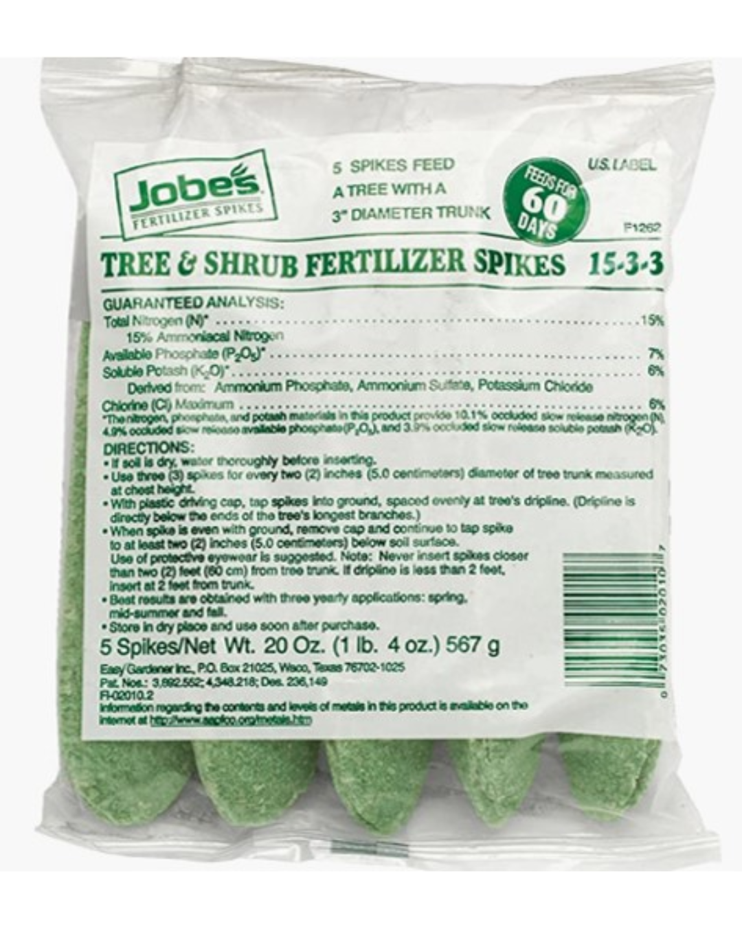 Jobe’s Tree & Shrub Fertilizer Spikes 15-3-3 (5 Pack)